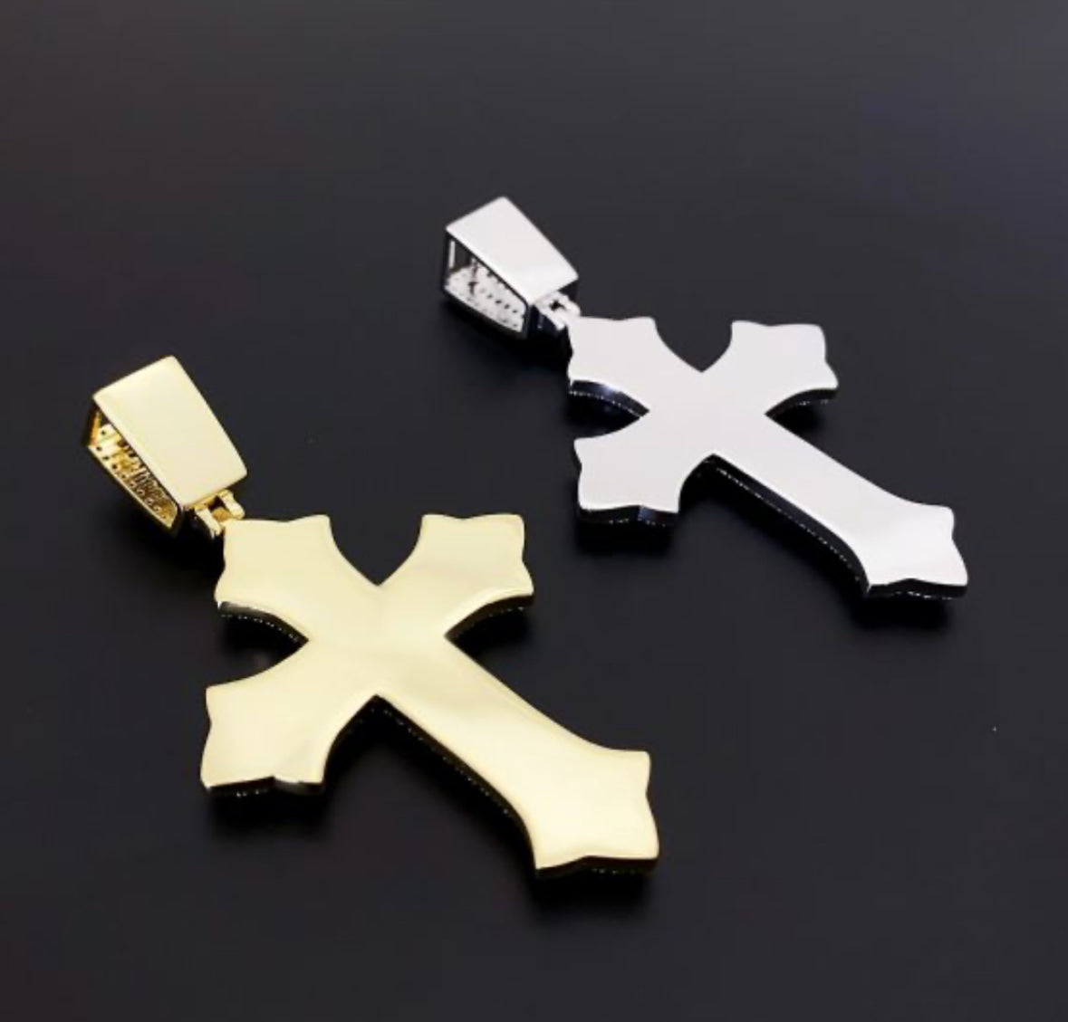 Hot Selling Hip-Hop Real Gold Electroplated Cross Pendant In Europe And The United States, Copper-Intact Diamond-Filled Zircon Popular Accessories Hiphop