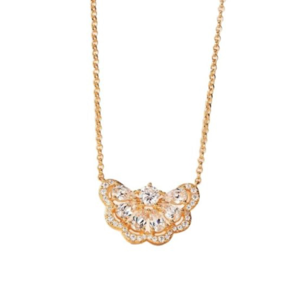 925 Silver Lace Edge Mossanthemum Necklace European And American Butterfly Phantom Fashion Necklace Manufacturer Direct Sales Wholesale Trend Internet Celebrity