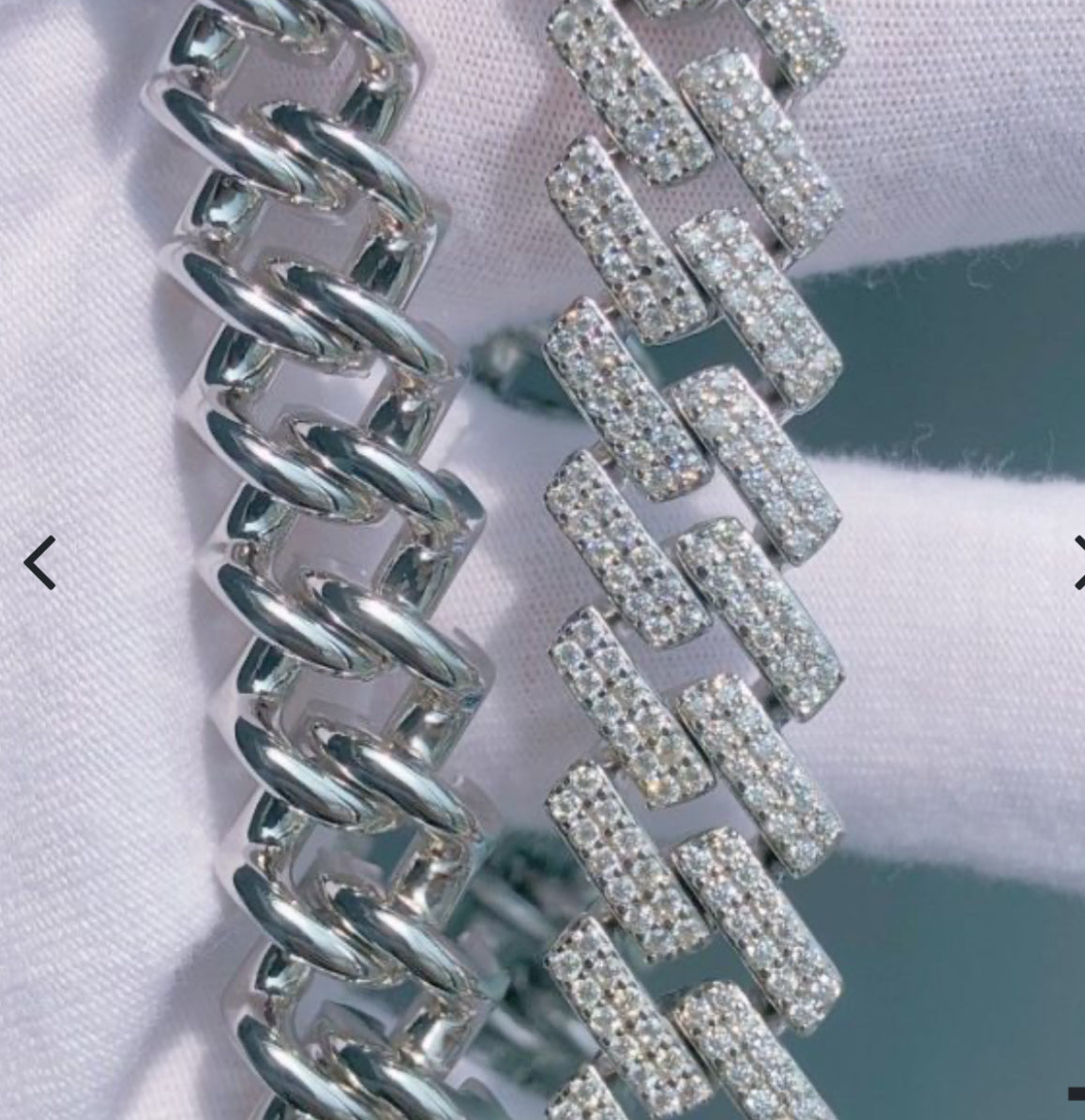 European And American 8Mm Full-Inlaid D Color Mosan Cuban Chain Necklace Diamond Necklace S925 Silver Plated 18K White Trend
