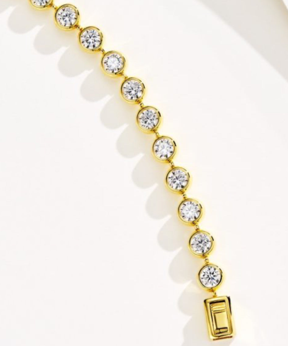 New Hot-Selling Bubble Full Circle Round Diamond S925 Silver Plated K Gold Bracelet Fashion Women’S White Diamond Jewelry Internet Celebrity Trend