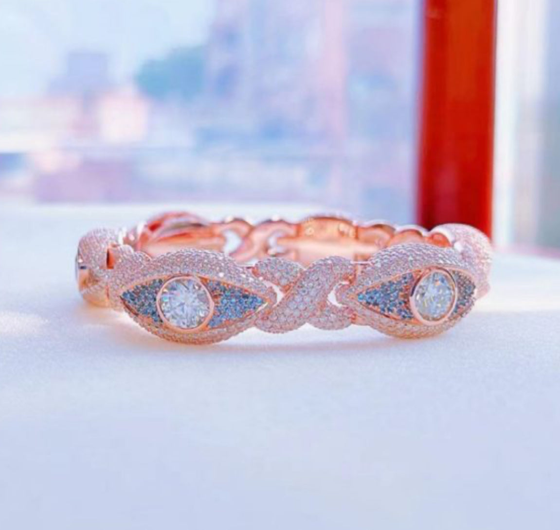 European And American 15Mm Moissan Diamond Unlimited Eyes 8-Word Cuban Bracelet Hot Sale Accessories Hip Hop Men’S Bracelet