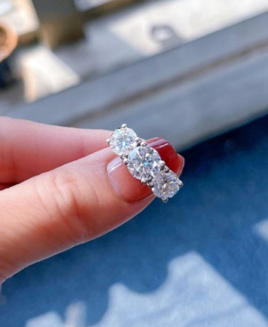 STERLING SILVER S925 MOISSANITE RING POPULAR AMAZON EUROPEAN AND AMERICAN DIAMOND RING EXAGGERATED ATMOSPHERIC AND HIGH-END