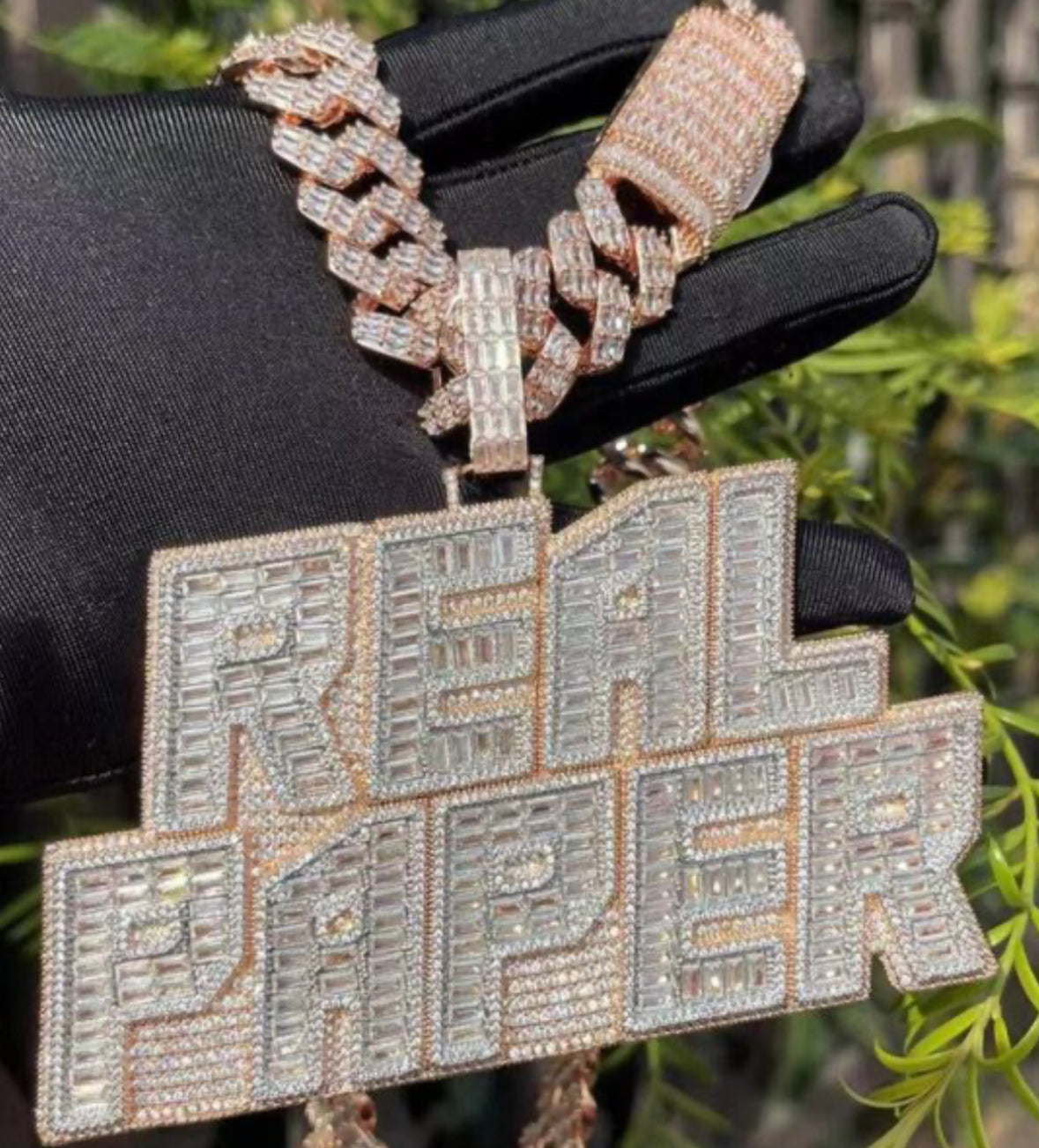 Letter Pendant European And American S925 Sterling Silver Mossanzircon Hip-Hop Pendant Super Large Necklace Tag High-End Quality
