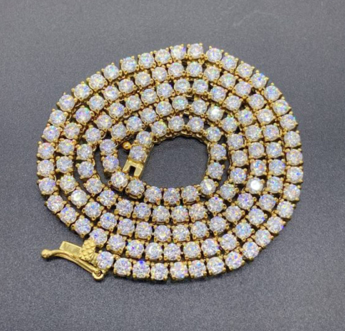 Spot European And American Ins Hot Sales 3Mm Stainless Steel Tennis Chain Inlaid With Zircon Hip-Hop Single Row Men’S Hiphop Jewelry