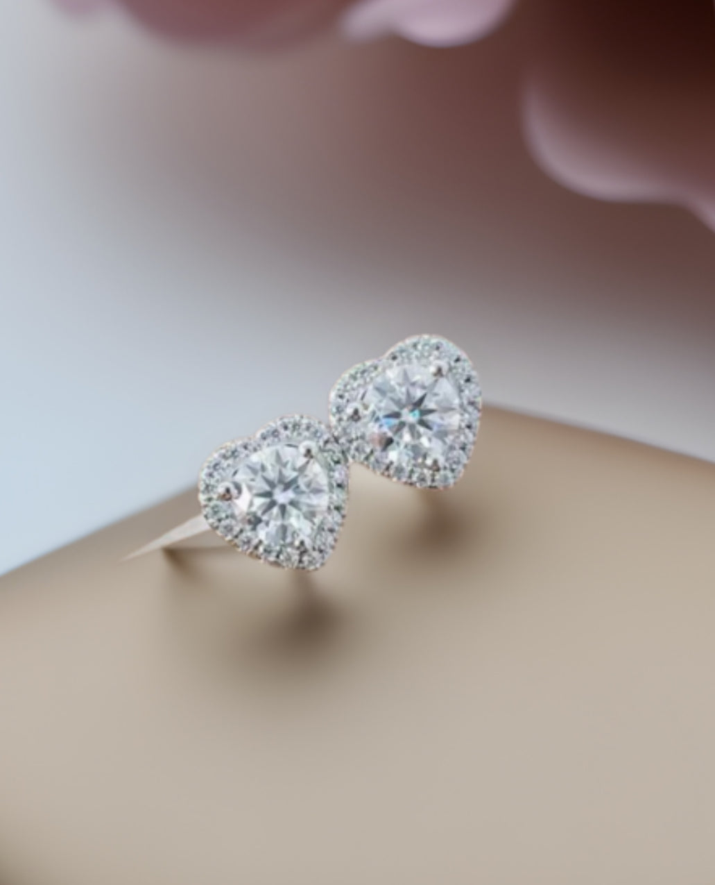 Spot S925 Sterling Silver Love Mossan Earrings For Women Simple Micro-Inlaid Heart-Shaped Earrings Ins Style Earrings Internet Celebrity Trend