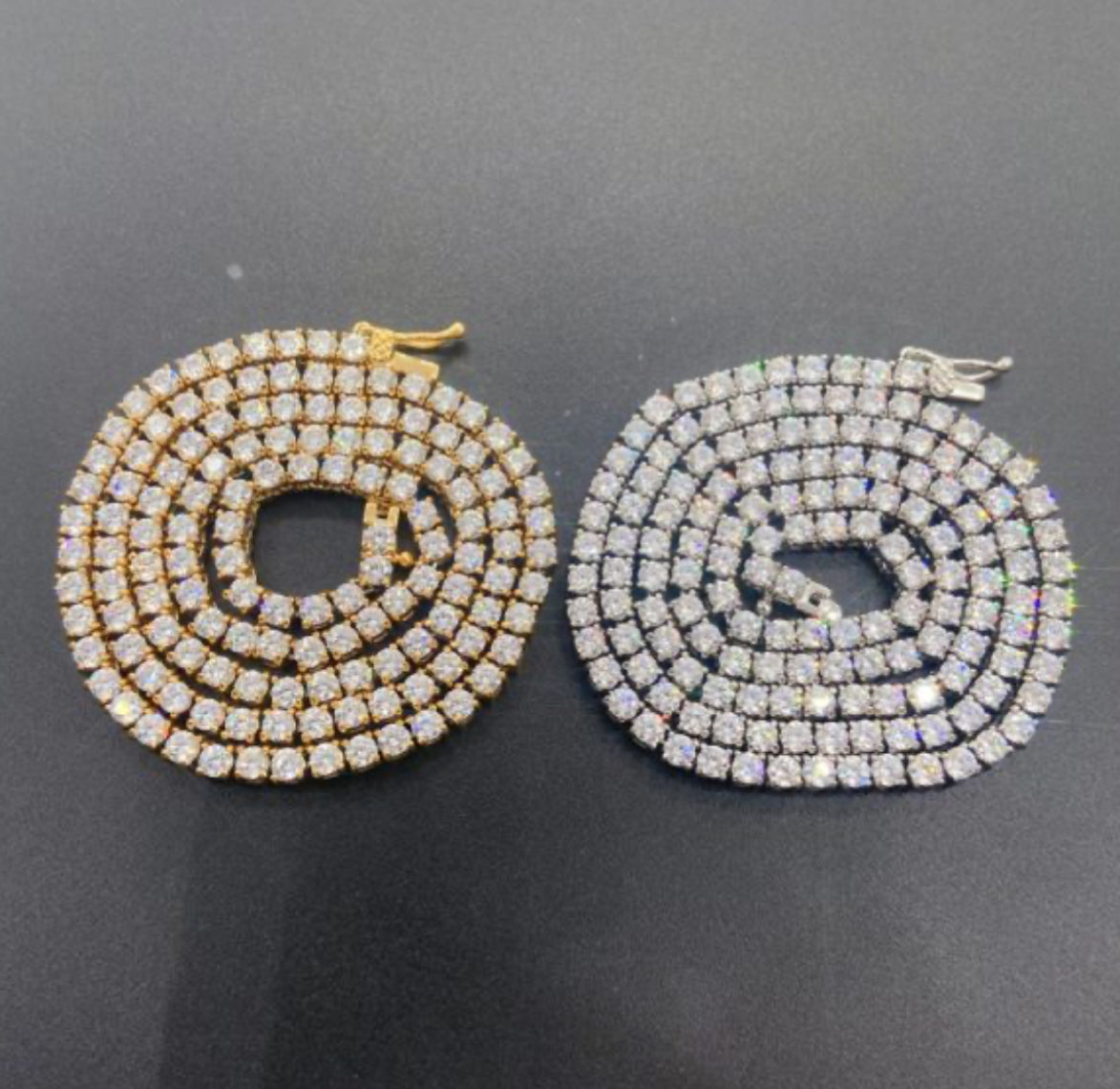 Spot European And American Ins Hot Sales 3Mm Stainless Steel Tennis Chain Inlaid With Zircon Hip-Hop Single Row Men’S Hiphop Jewelry