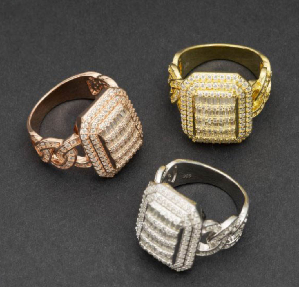 European And American Hip Hop Hip Hop Ring S925 Silver Inlaid D Color Moissanite Classic Fashion Trend Ring For Men And Women