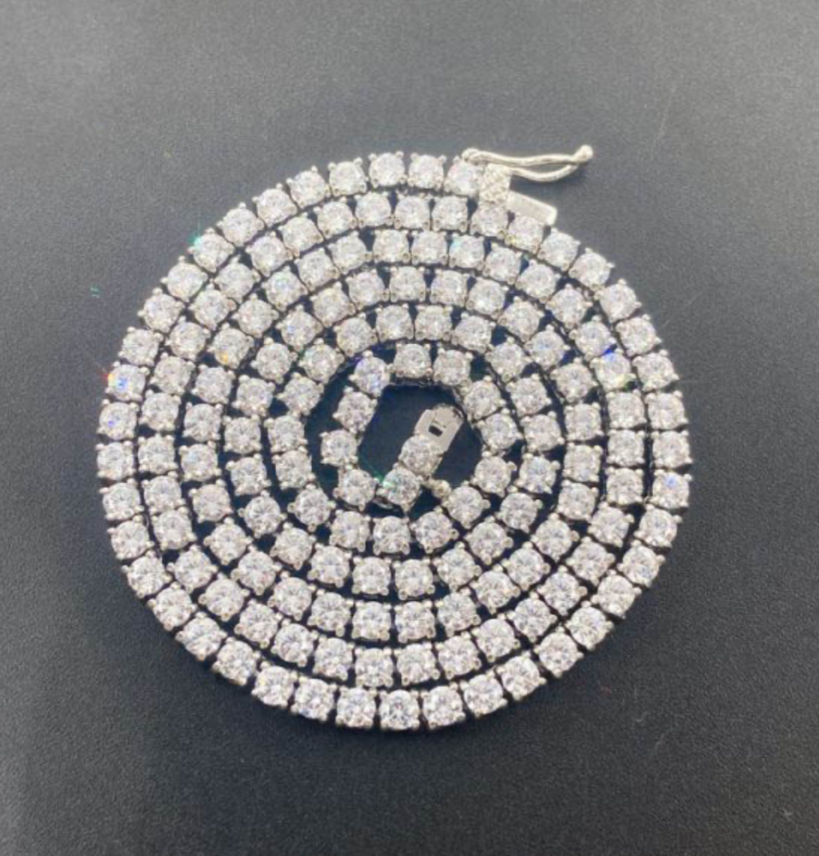 Spot European And American Ins Hot Sales 3Mm Stainless Steel Tennis Chain Inlaid With Zircon Hip-Hop Single Row Men’S Hiphop Jewelry
