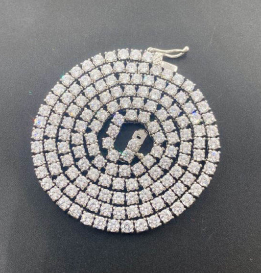 Spot European And American Ins Hot Sales 3Mm Stainless Steel Tennis Chain Inlaid With Zircon Hip-Hop Single Row Men’S Hiphop Jewelry