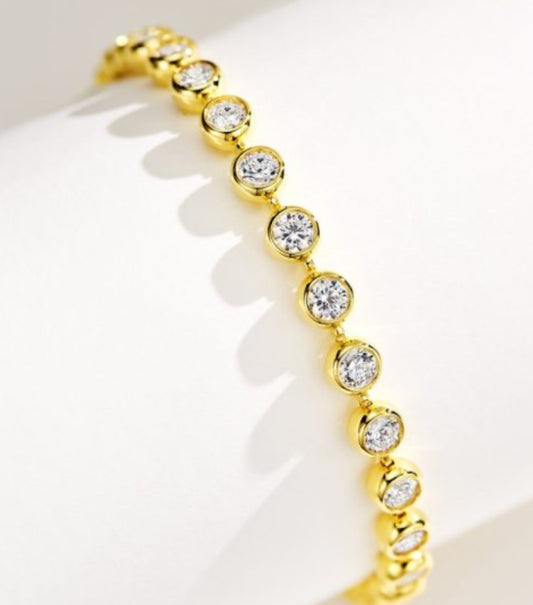New Hot-Selling Bubble Full Circle Round Diamond S925 Silver Plated K Gold Bracelet Fashion Women’S White Diamond Jewelry Internet Celebrity Trend