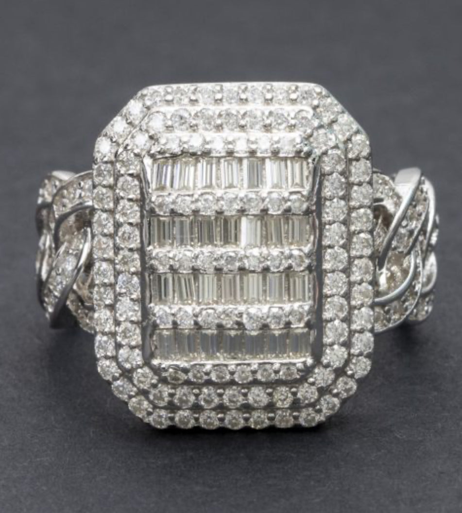 European And American Hip Hop Hip Hop Ring S925 Silver Inlaid D Color Moissanite Classic Fashion Trend Ring For Men And Women