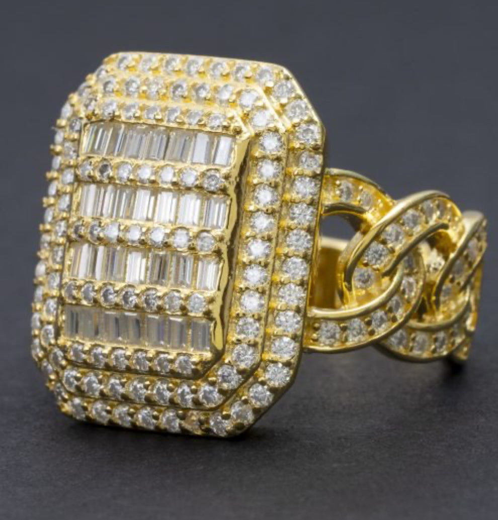 European And American Hip Hop Hip Hop Ring S925 Silver Inlaid D Color Moissanite Classic Fashion Trend Ring For Men And Women