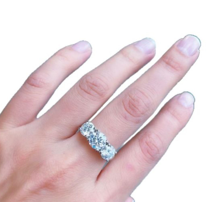 STERLING SILVER S925 MOISSANITE RING POPULAR AMAZON EUROPEAN AND AMERICAN DIAMOND RING EXAGGERATED ATMOSPHERIC AND HIGH-END